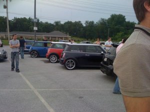 Everyone meeting up and getting ready to head out to the 'curves'