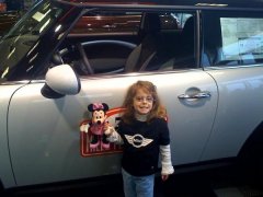 Granddaughter Abby & Minnie at MINI of Sterling