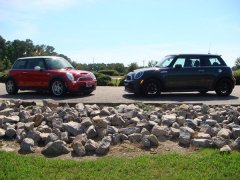 Dad's 2005 MCS "Morris" and my 2012 JCW "Johnny"
