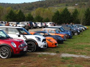 MINIs (and er, Lotuses) to the horizon.